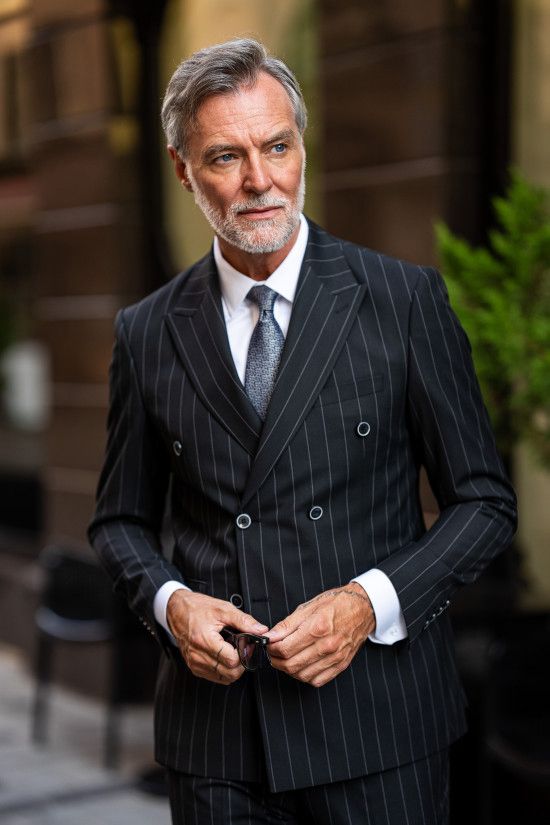 Vercini Heritage Pinstripe Double-Breasted Suit - Classic 1940s Tailoring