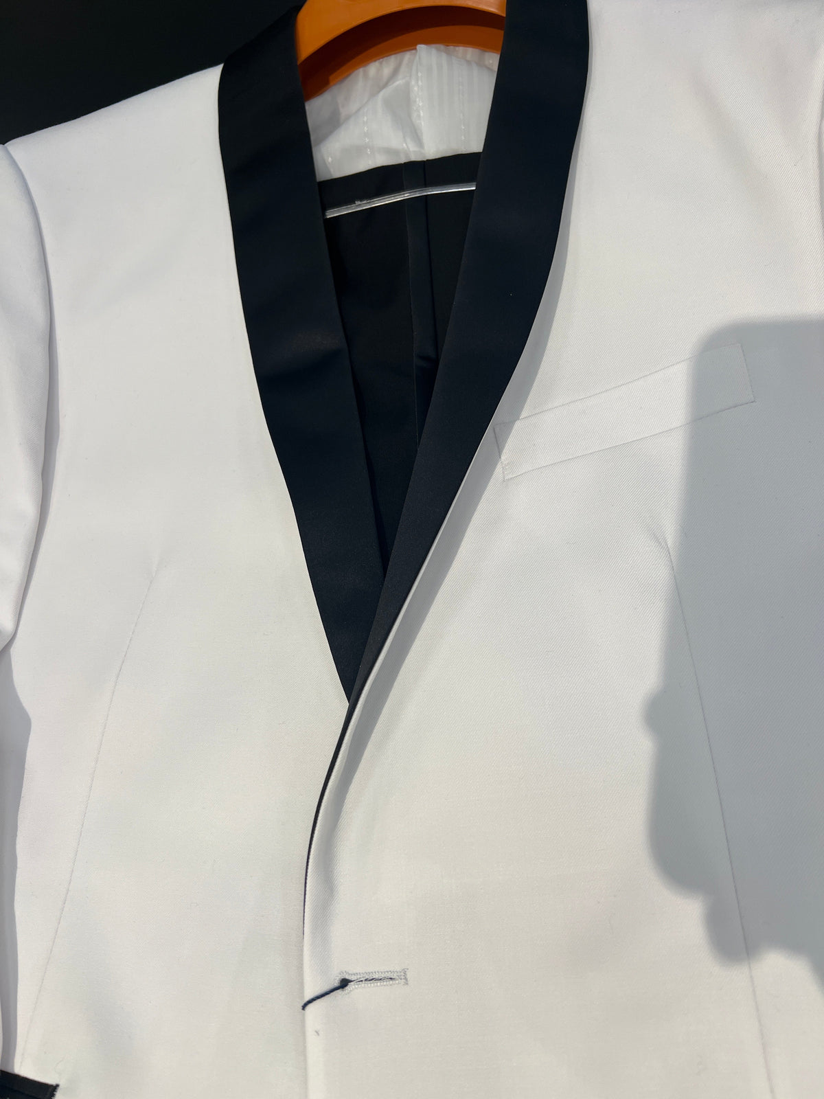 White Tuxedo Jacket with Black Shawl Collar