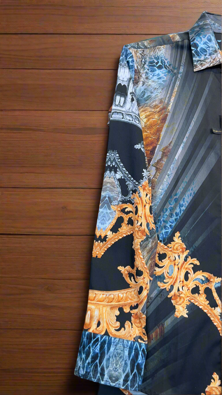 "VERCINI Men's Abstract Shirt – Where Art Meets Fashion"