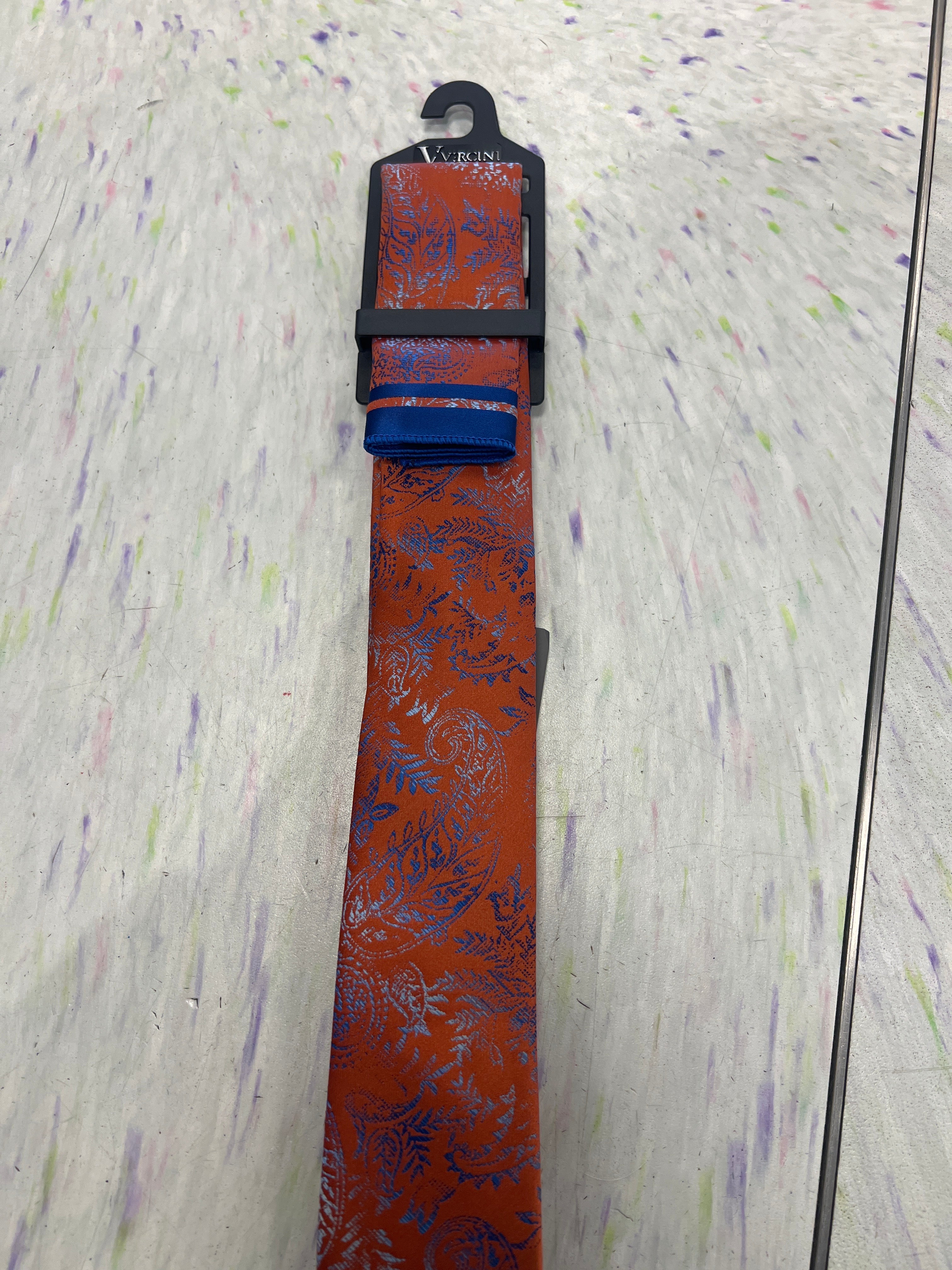 Paisley Silk Tie with Multicolor Embroidery