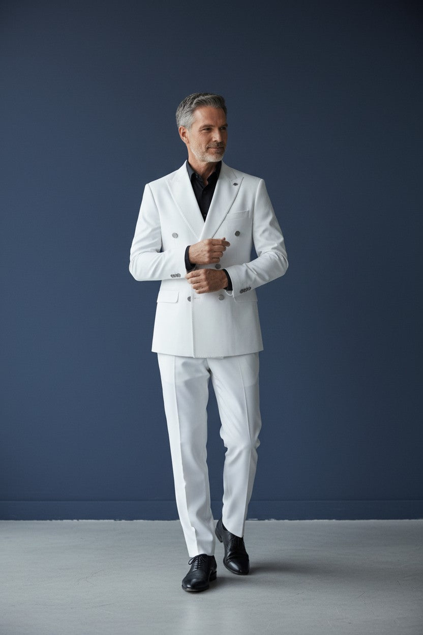Emilio Sagezza Double Breasted Suit - Two Piece Men's Formal Suit