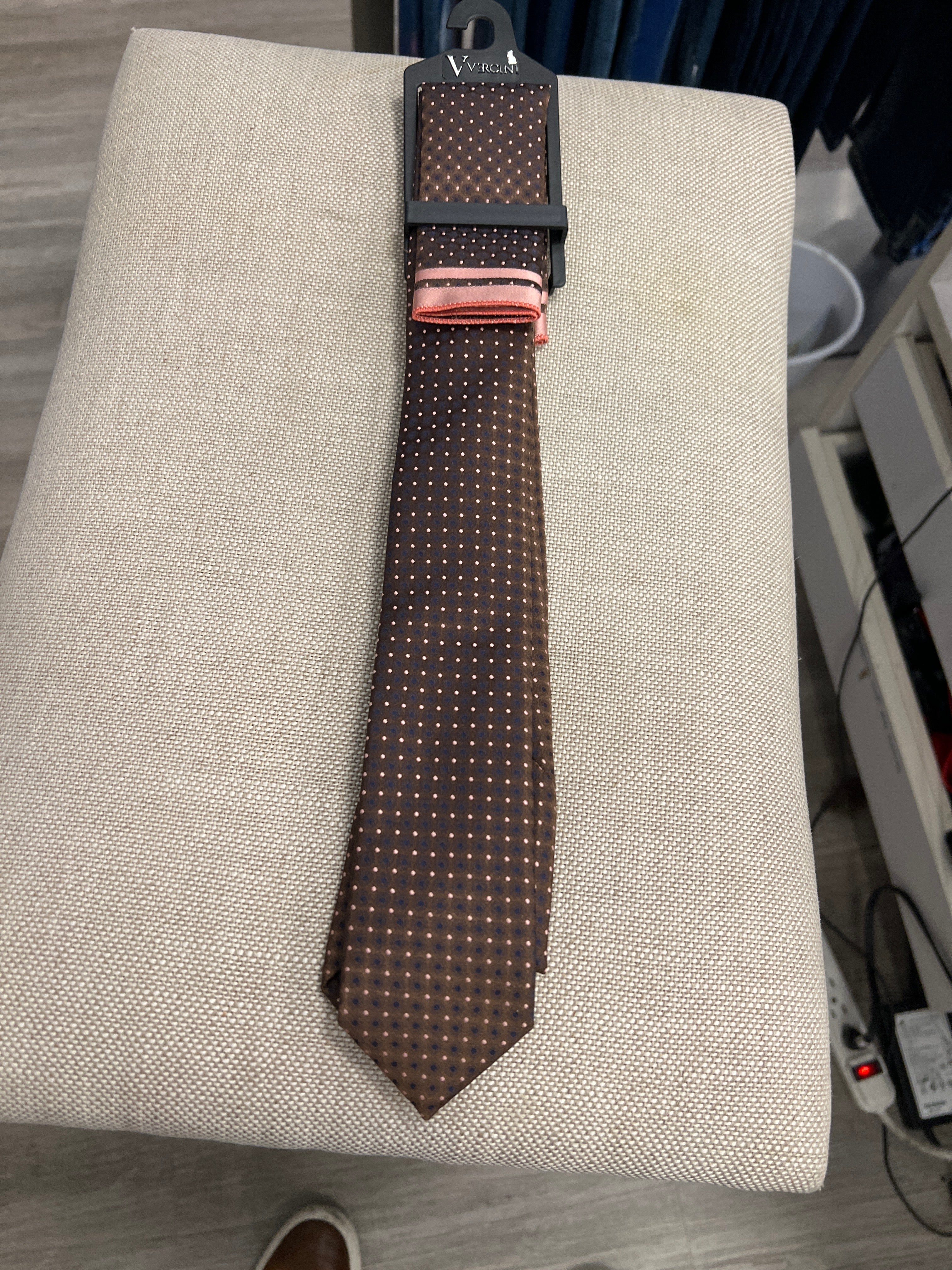 Purple dotted and checkered tie by Vercini
