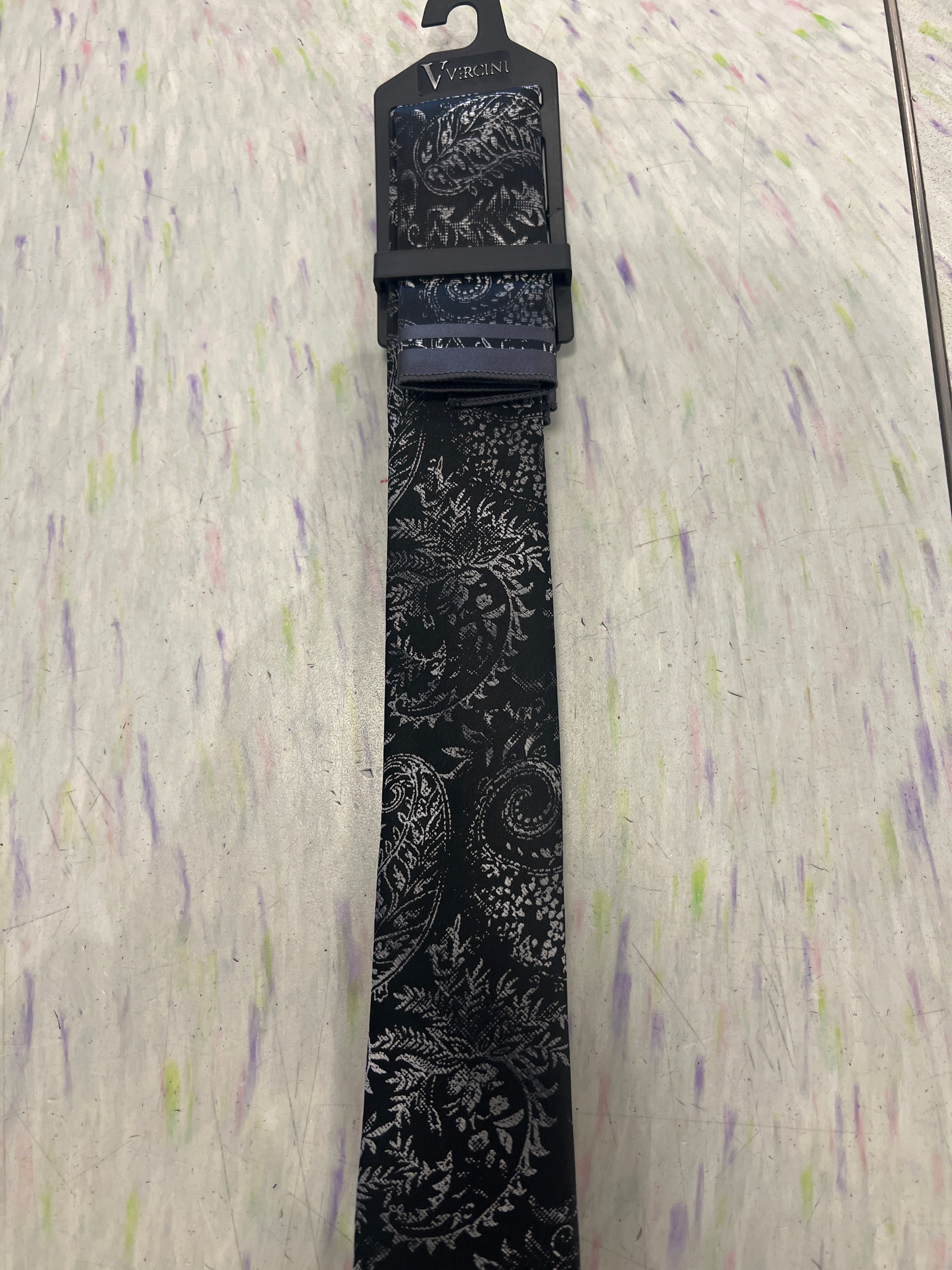 Paisley Silk Tie with Multicolor Embroidery