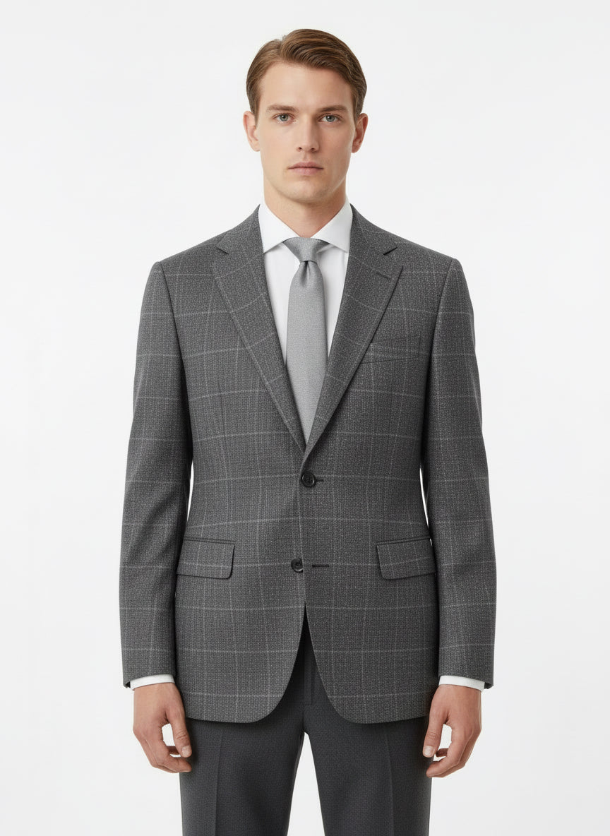 Classic Charm: Salt & Pepper 3-Piece Suit