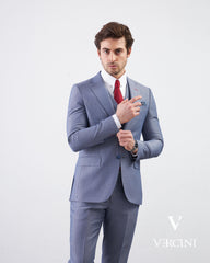 Vercini Azure Elegance Three-Piece Men's Suit