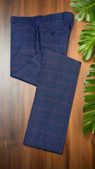 VERCINI Pleated Blue Pants – Poly-Viscose Blend, Tailored Elegance