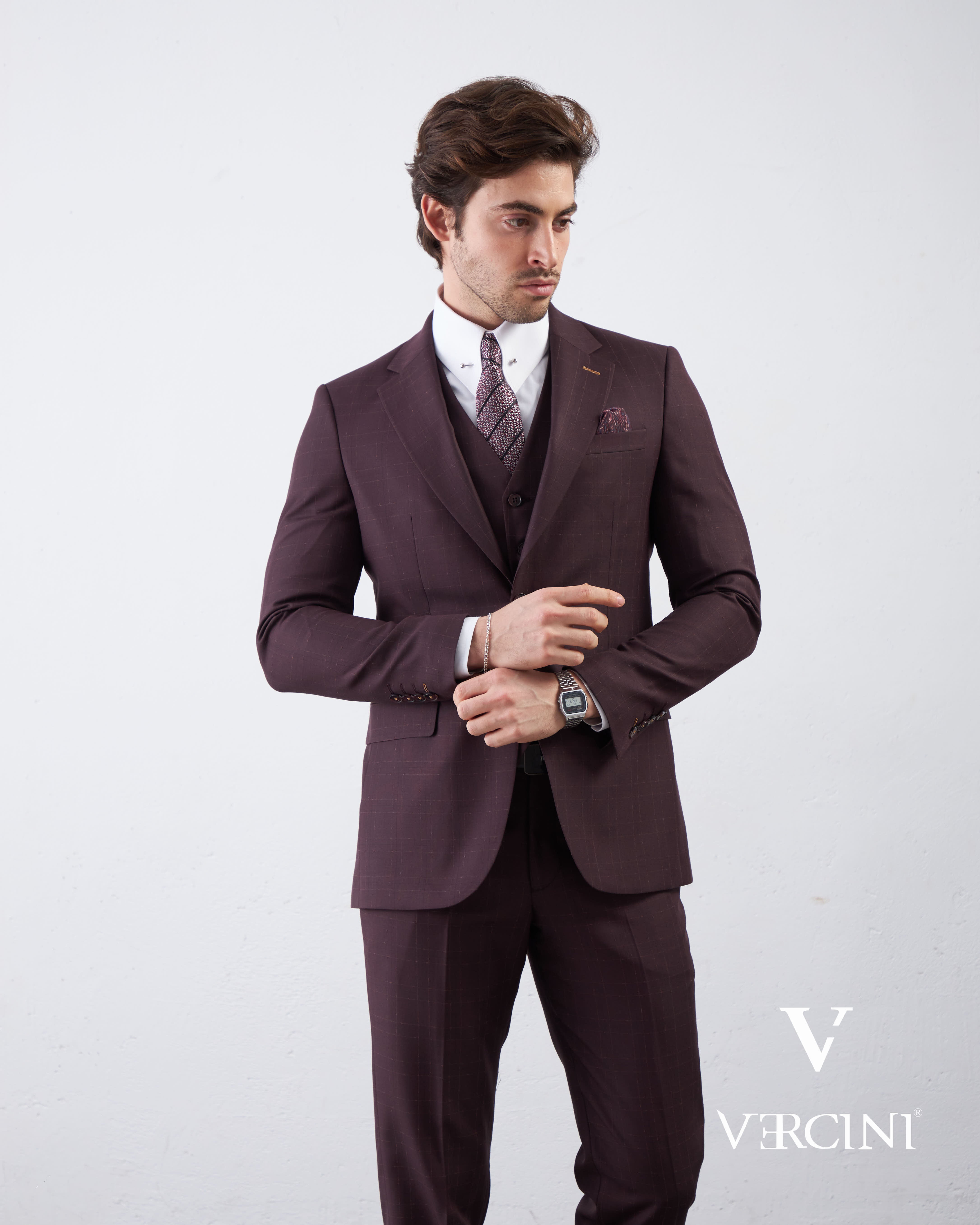 Graphite Gridlock Prestige Suit – Tailored Wool Blend