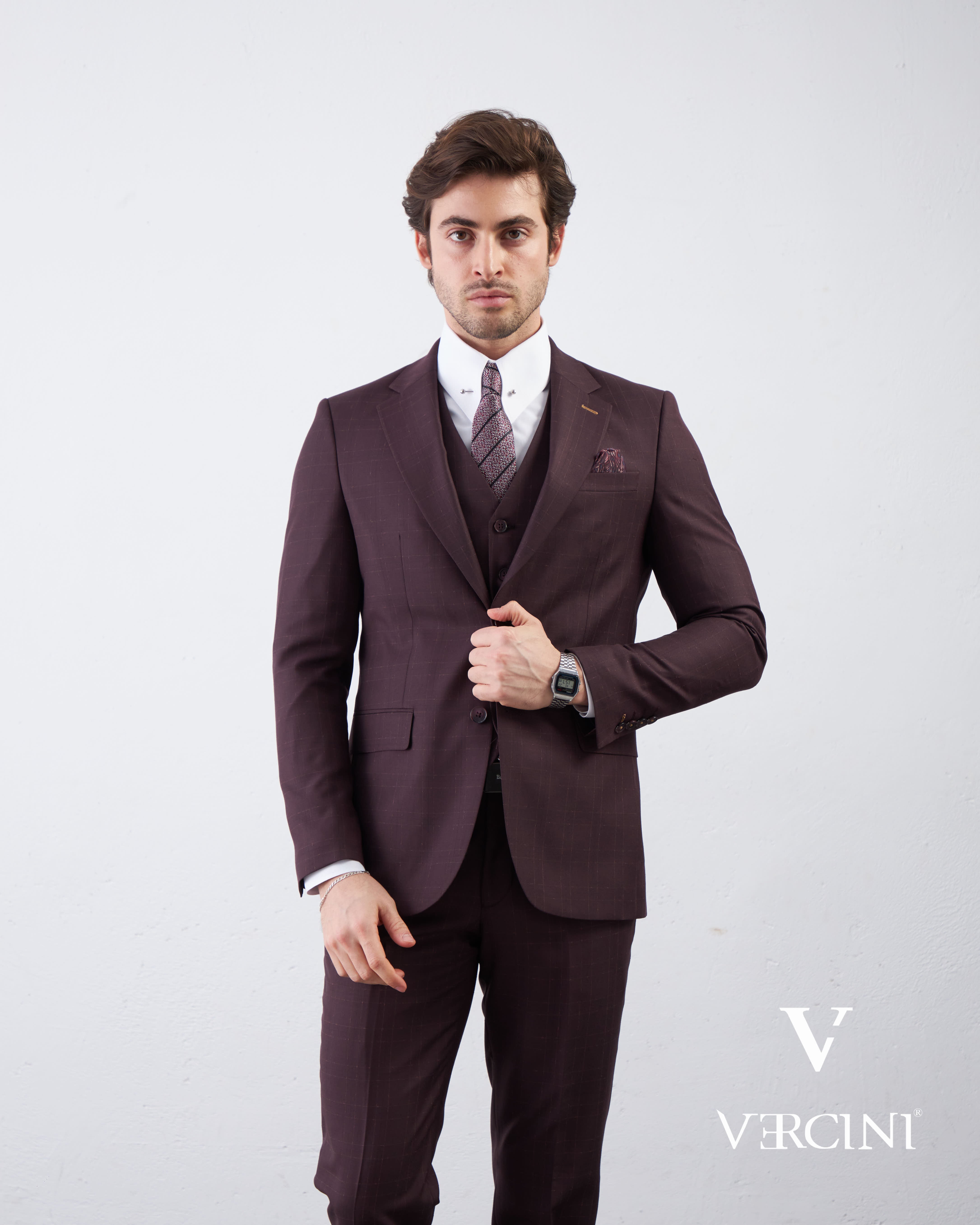 Graphite Gridlock Prestige Suit – Tailored Wool Blend