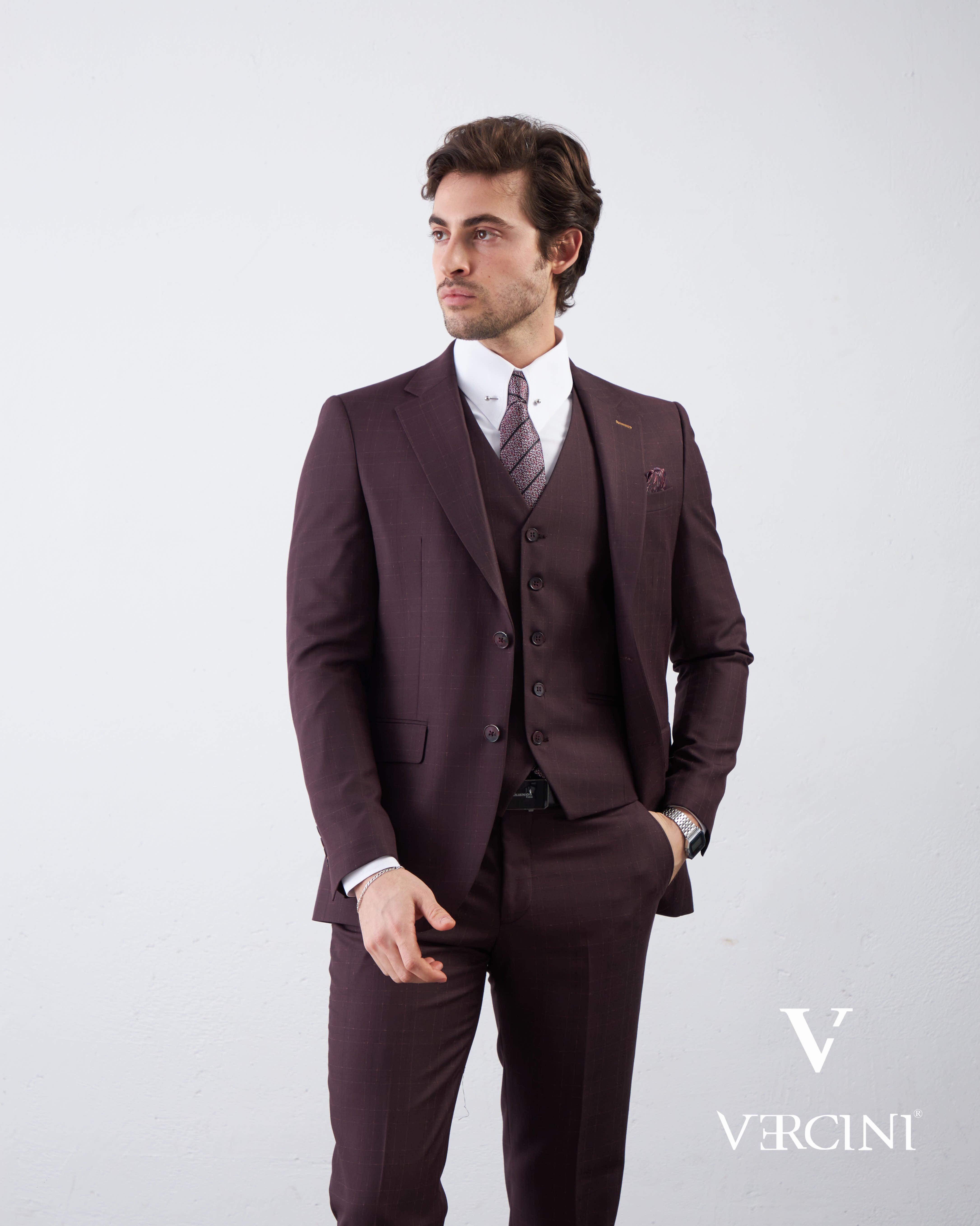 Graphite Gridlock Prestige Suit – Tailored Wool Blend