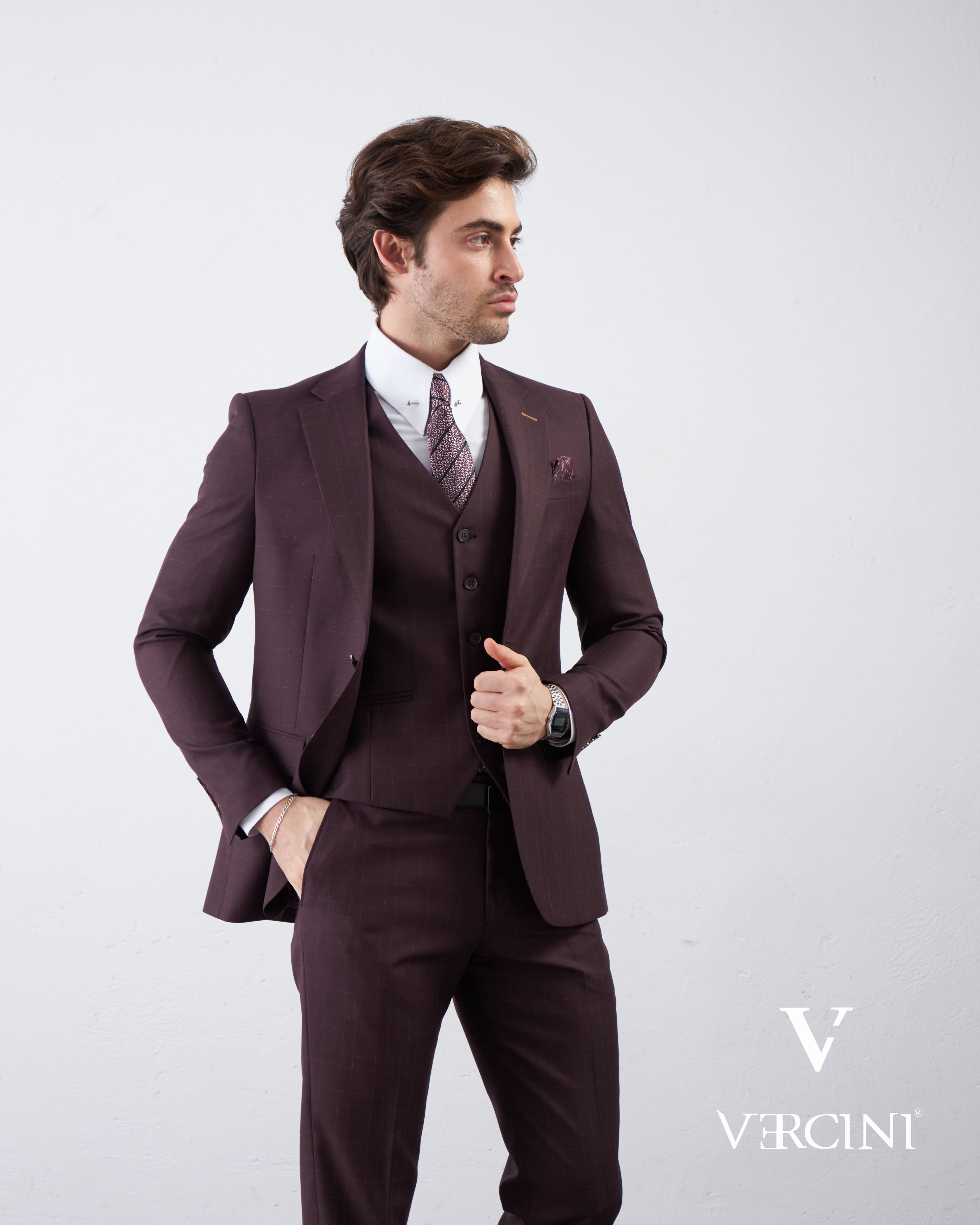 Graphite Gridlock Prestige Suit – Tailored Wool Blend