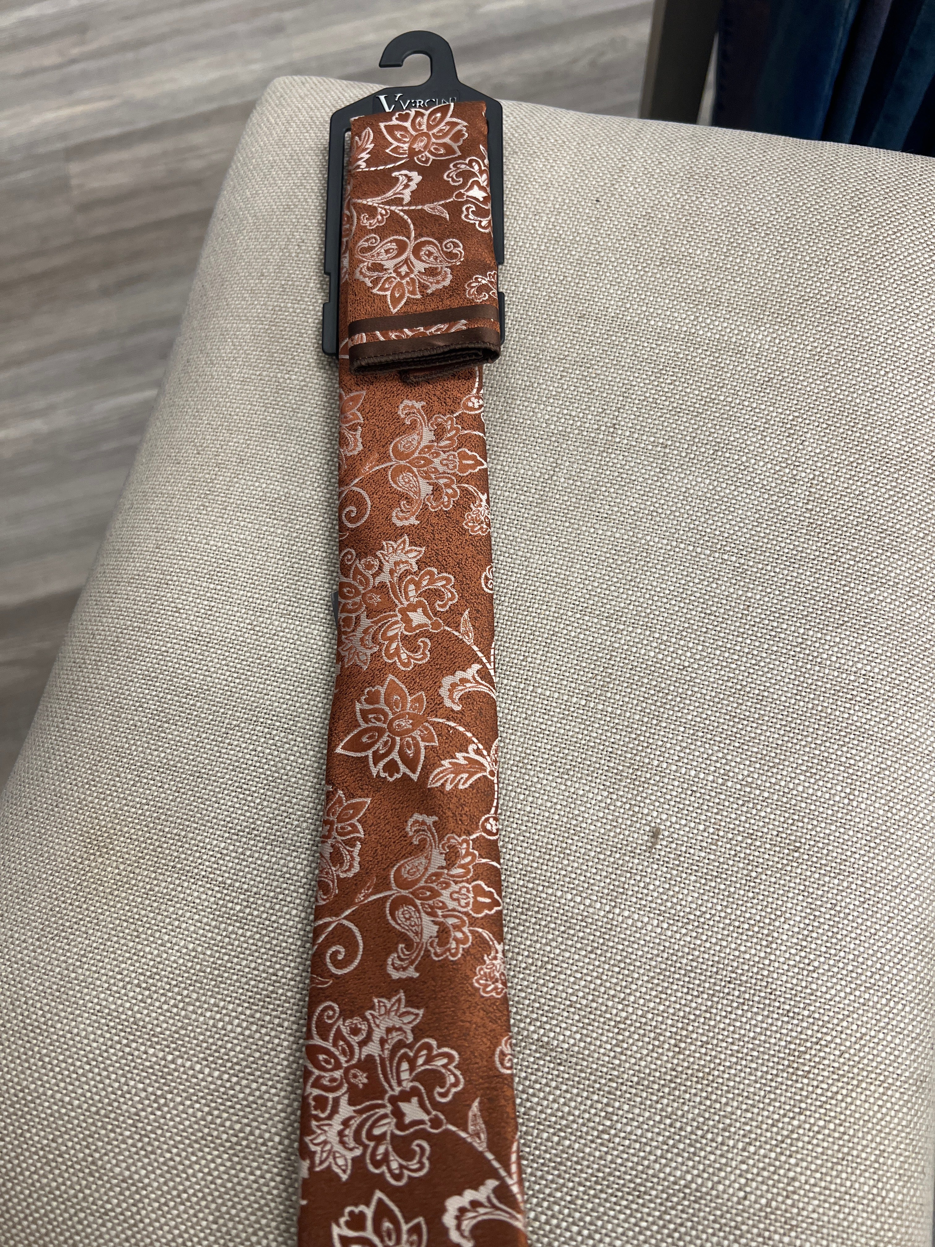 Vercini Bronze Floral tie