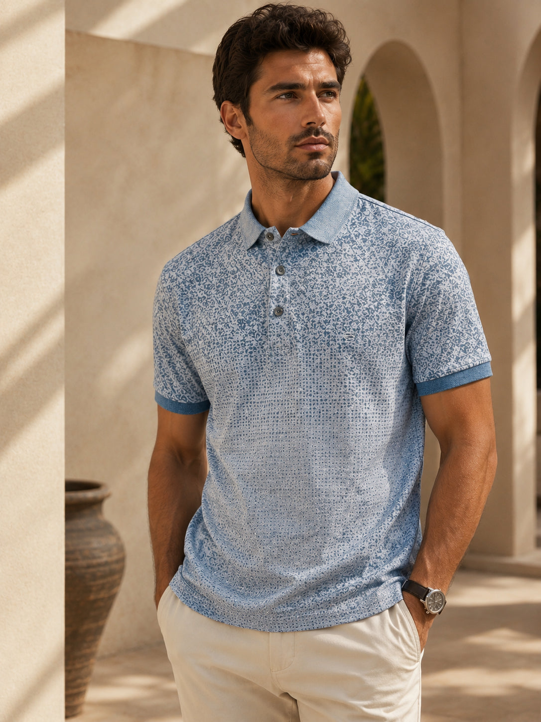 MOSAIC PRINT POLO SHIRT