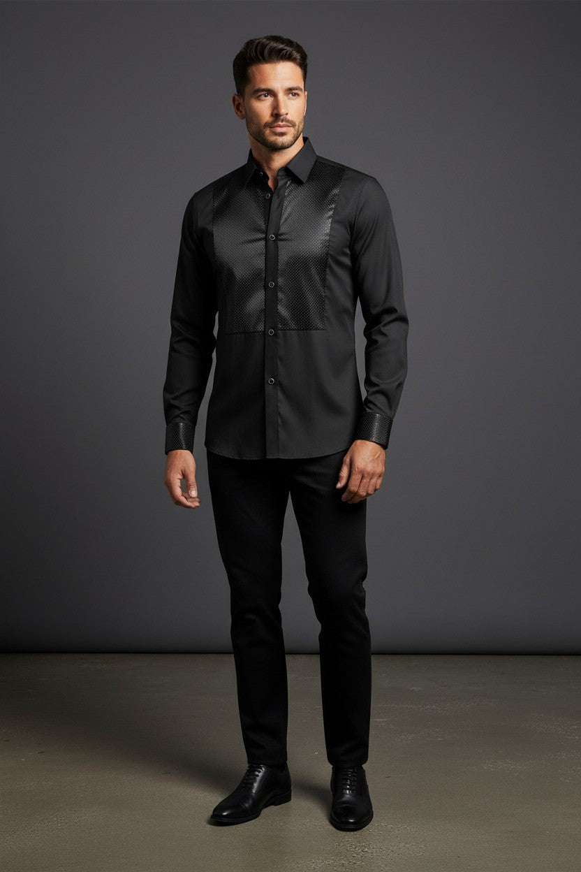 green emerald velvet dress 2T Regular Fit Extra Tall Mens Extra Long Formal Shirt (Black)