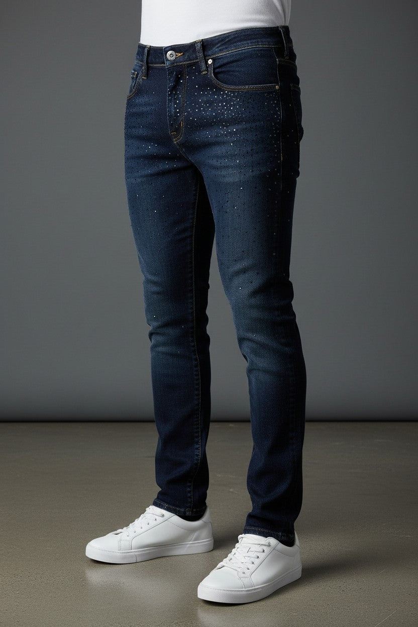 Vercini Shiny Denim Jeans — Slim Fit Luxury Denim