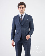 Vercini Sapphire Orbit Prestige Three-Piece Men's Suit
