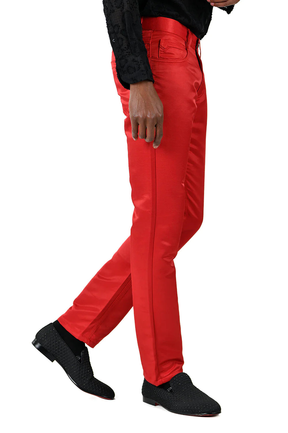 Men's Solid Color Zip and Button Fastening Straight Fit Designer Pants