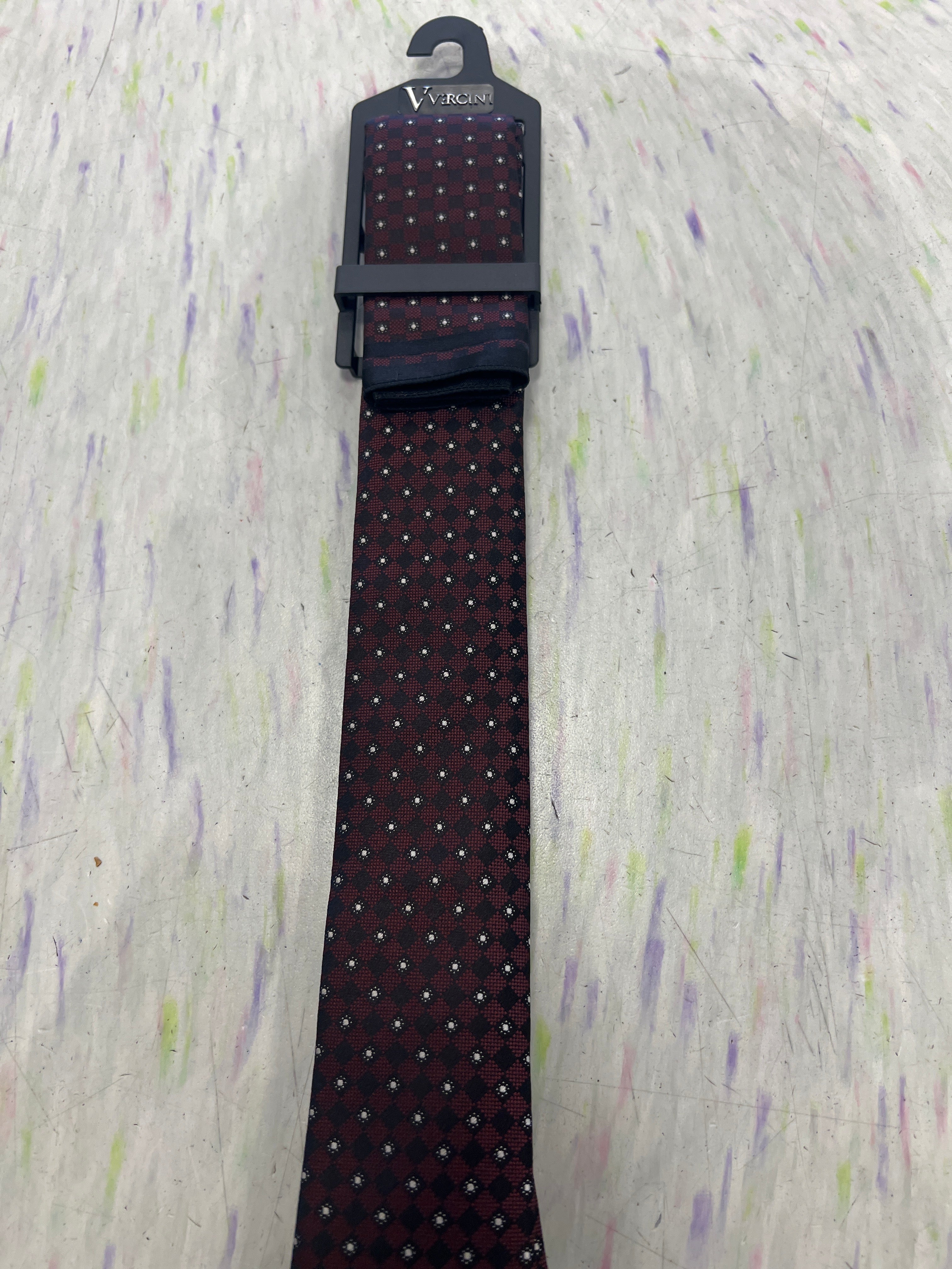 Star Pattern Tie with Pocket Square Set - Vercini