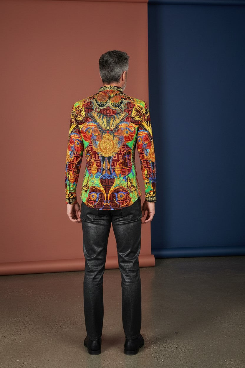 Men's Rhinestone Baroque Shirt Collection