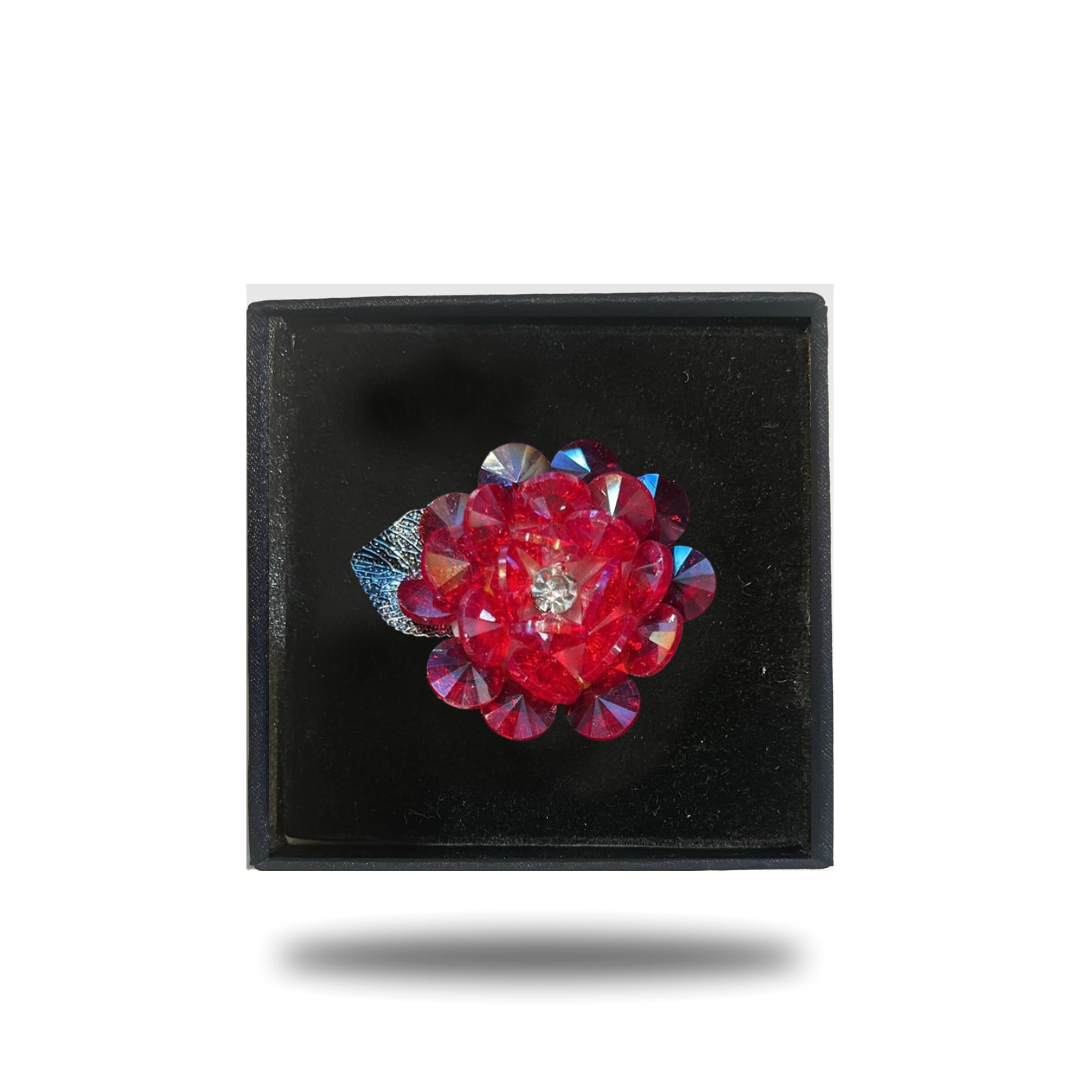 Crystal flower lapel pins