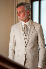 Vercini Santorini Ivory 3-Piece Suit