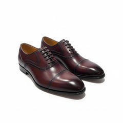 Classic Solid Vercini Leather Oxford Shoes