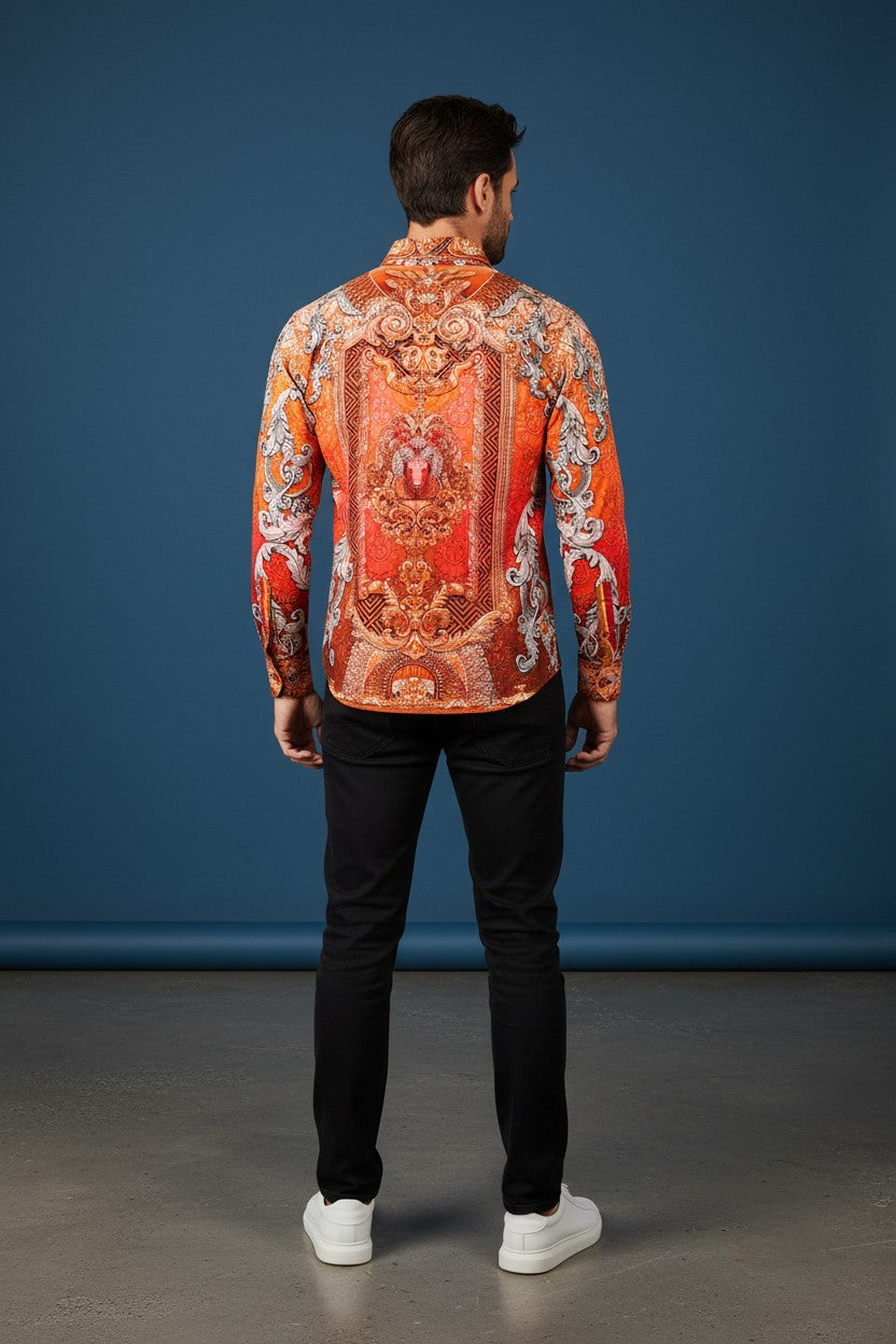 Men's Floral Exquisite Long Sleeve Shirt