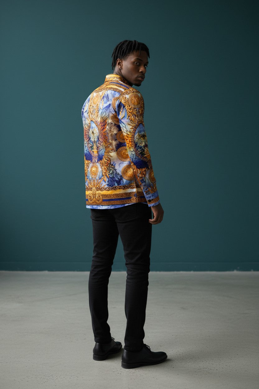 Floral Exquisite Long Sleeve Shirt STRIKING LOOK