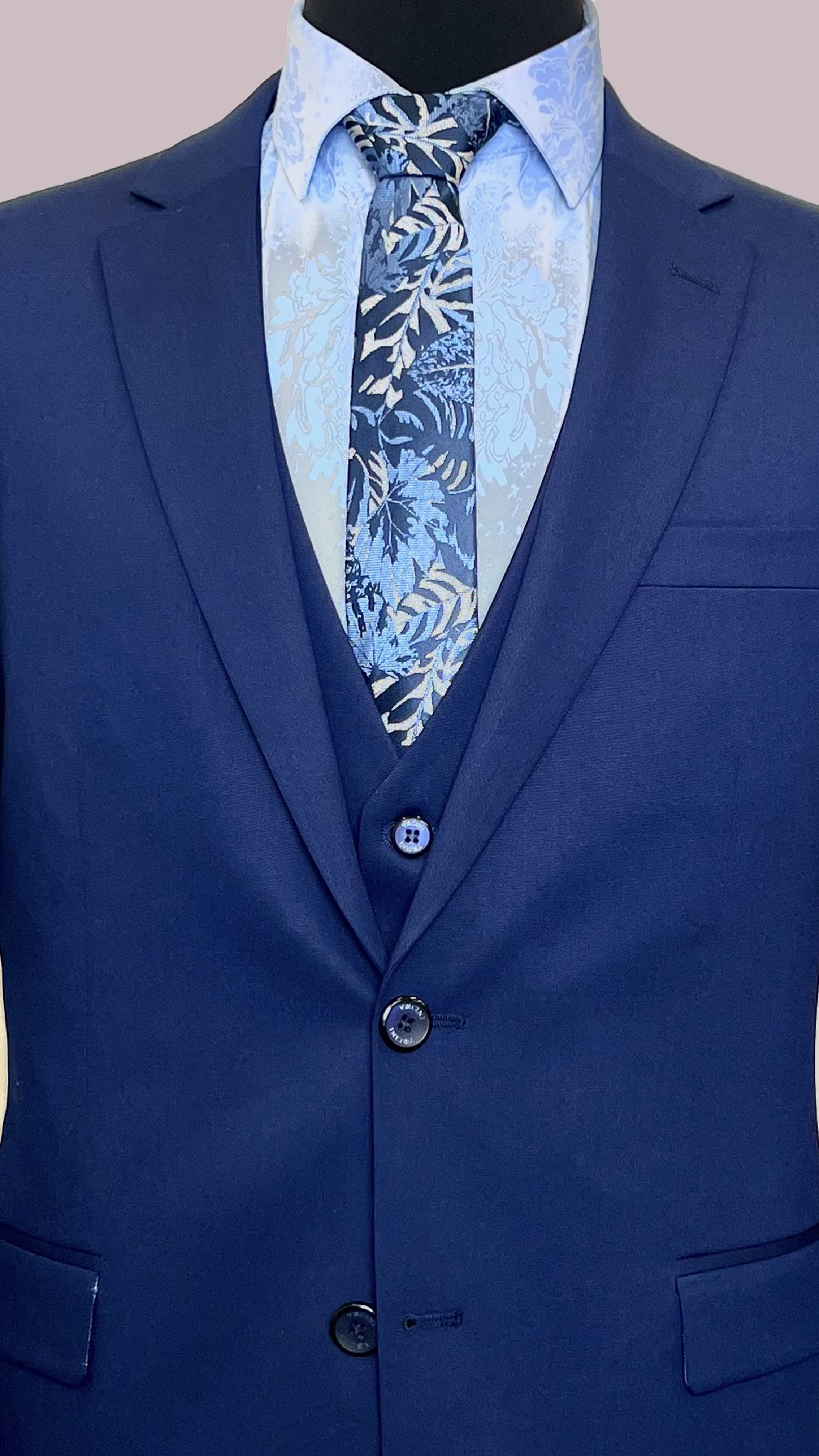 Regal Indigo Three-Piece Suit | Modern Tailored Ensemble