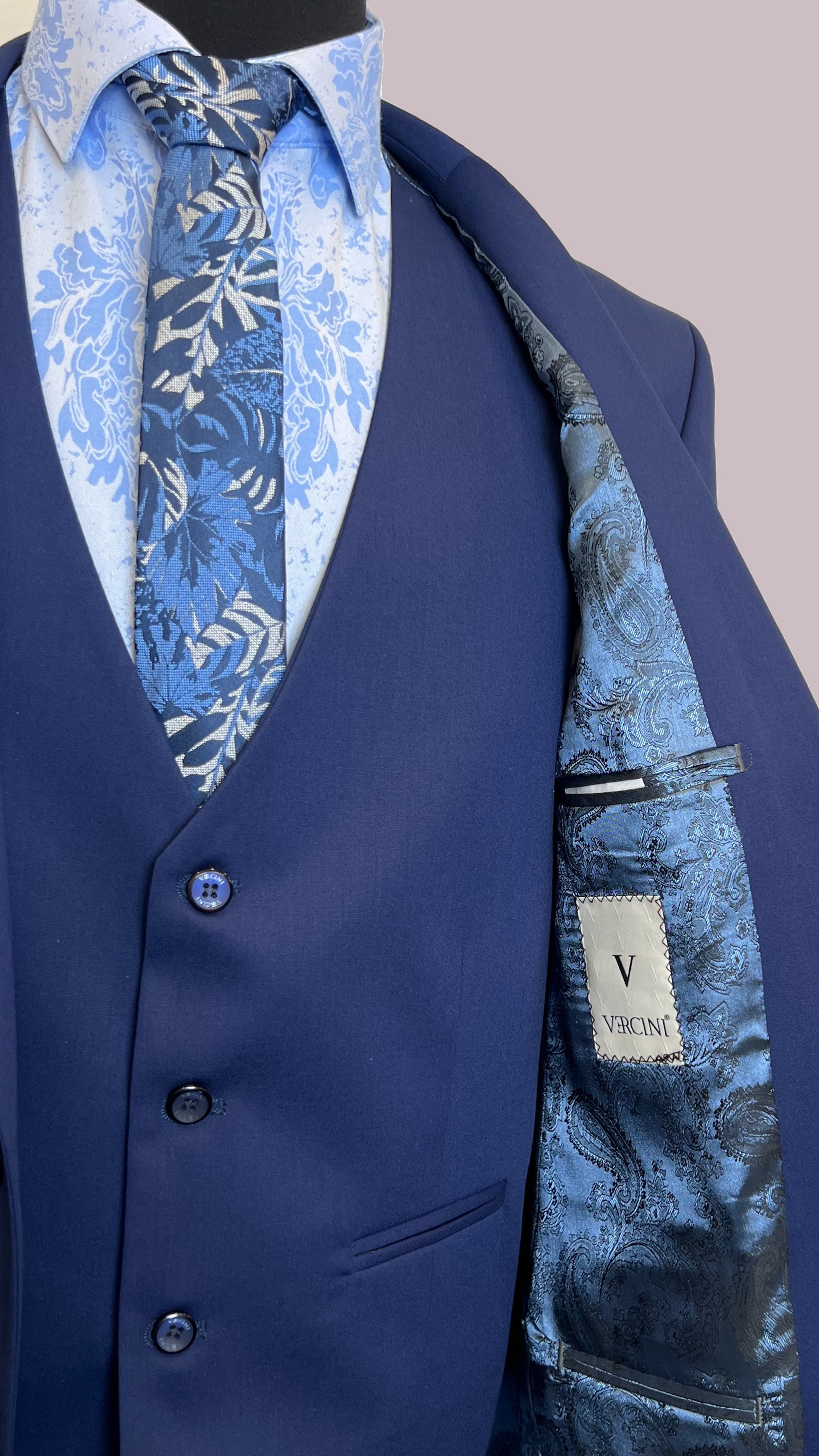 Regal Indigo Three-Piece Suit | Modern Tailored Ensemble