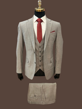 "Elegant & Versatile Grey 3-Piece Suit, Classic Style & Perfect Fit"