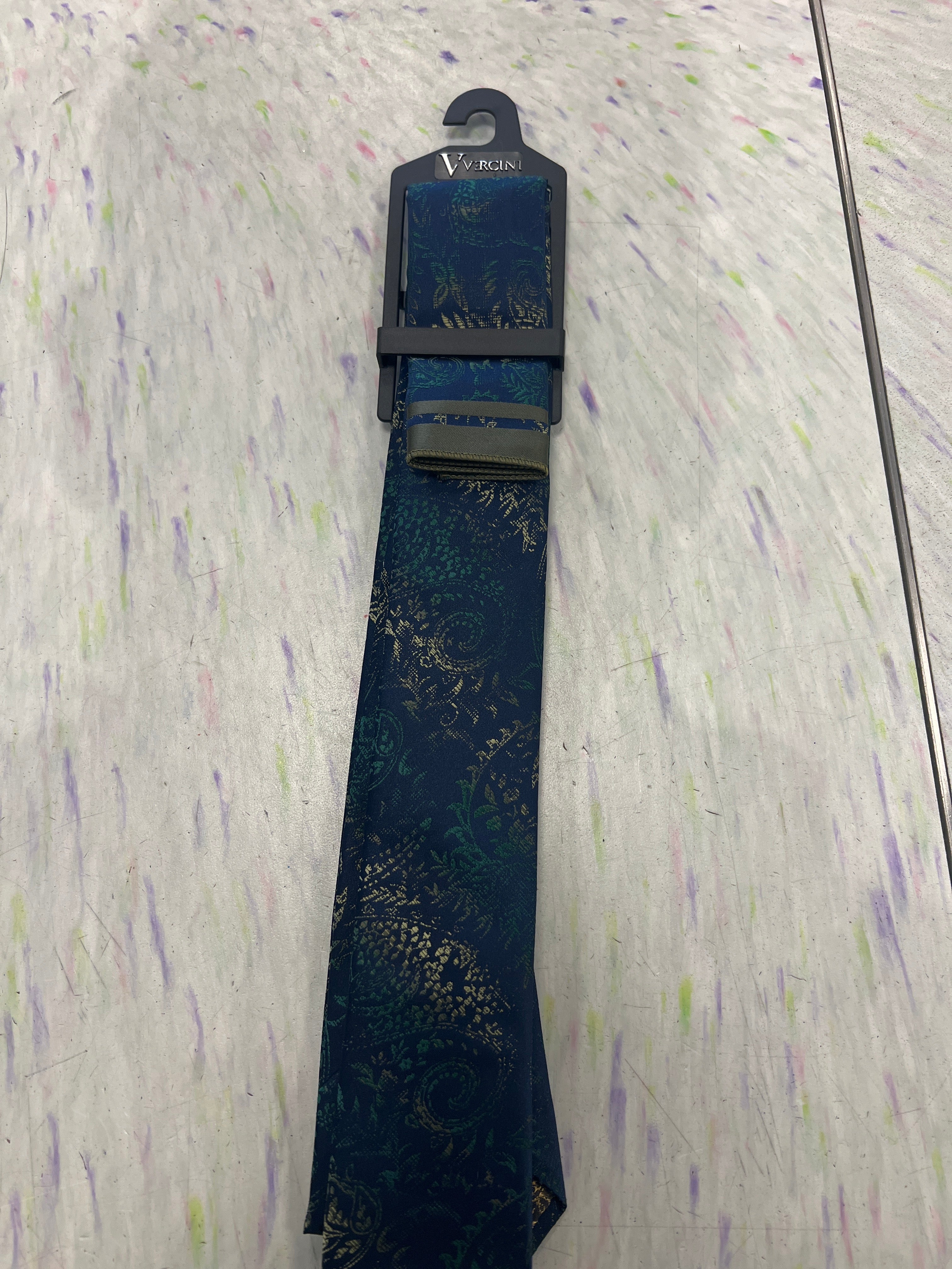 Paisley Silk Tie with Multicolor Embroidery