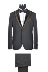 TUXEDO WITH REMOVABLE VELVET PEAK LAPELh
