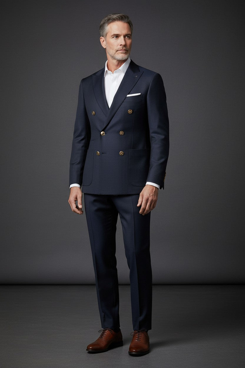 Emilio Sagezza Double Breasted Suit - Two Piece Men's Formal Suit