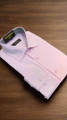 Vitarelli Slim Fit Dress Shirt with French Cuff Option and Standard Buttons – Pink