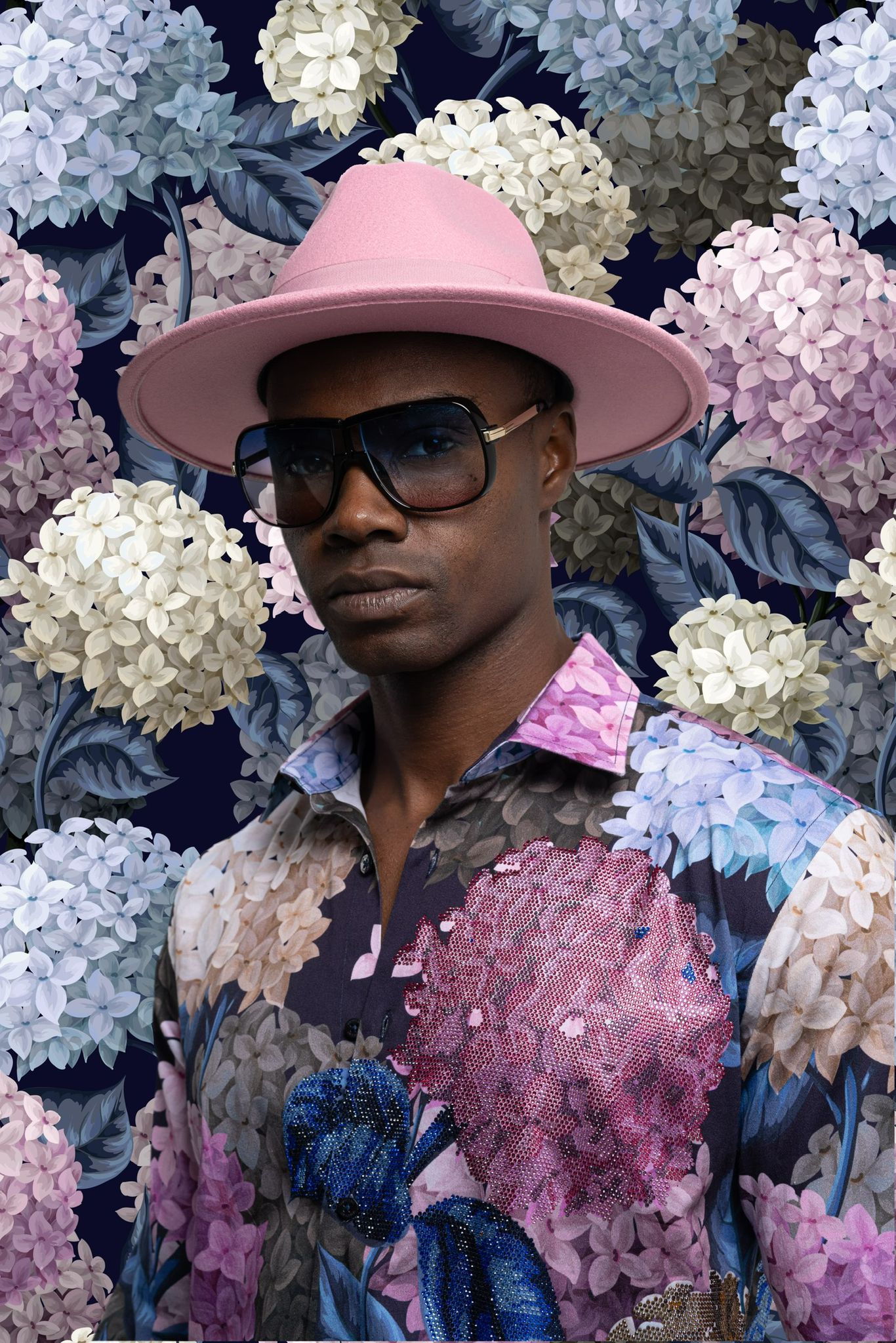 Floral Elegance Cotton Men's Casual Shirt