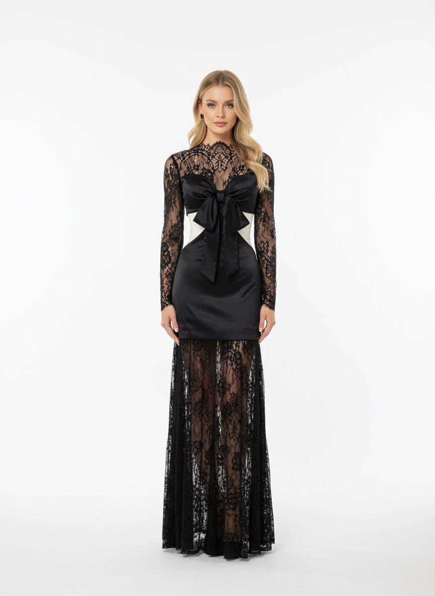 BLACK LACE SEXY DRESS