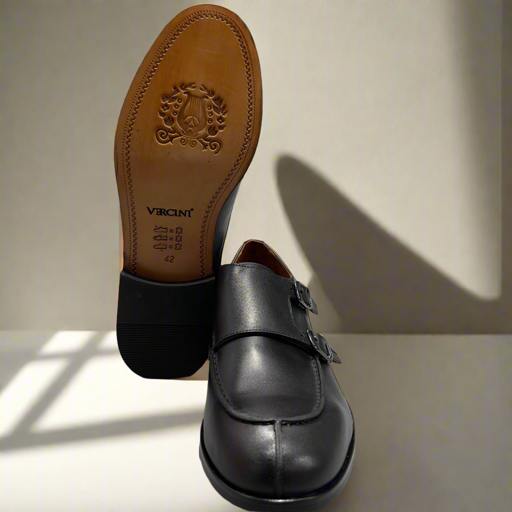 Handcrafted Double Monk Strap Leather Shoe