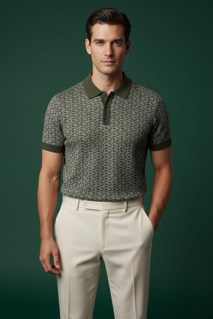 Premium Textured Knit Polo – Modern Summer Elegance