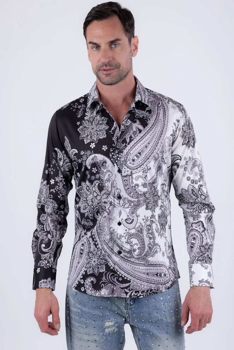 Ornate Rhinestone Long Sleeve Shirt
