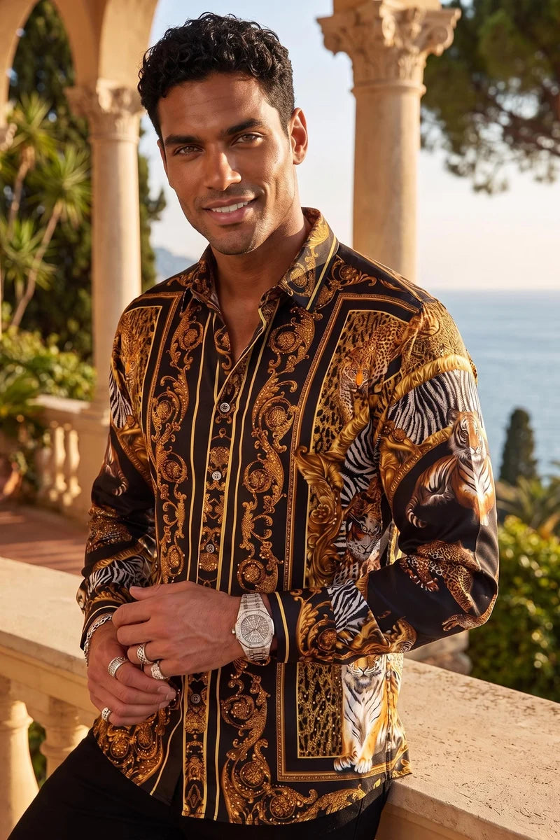 Royale Rhinestone Long Sleeve Shirt