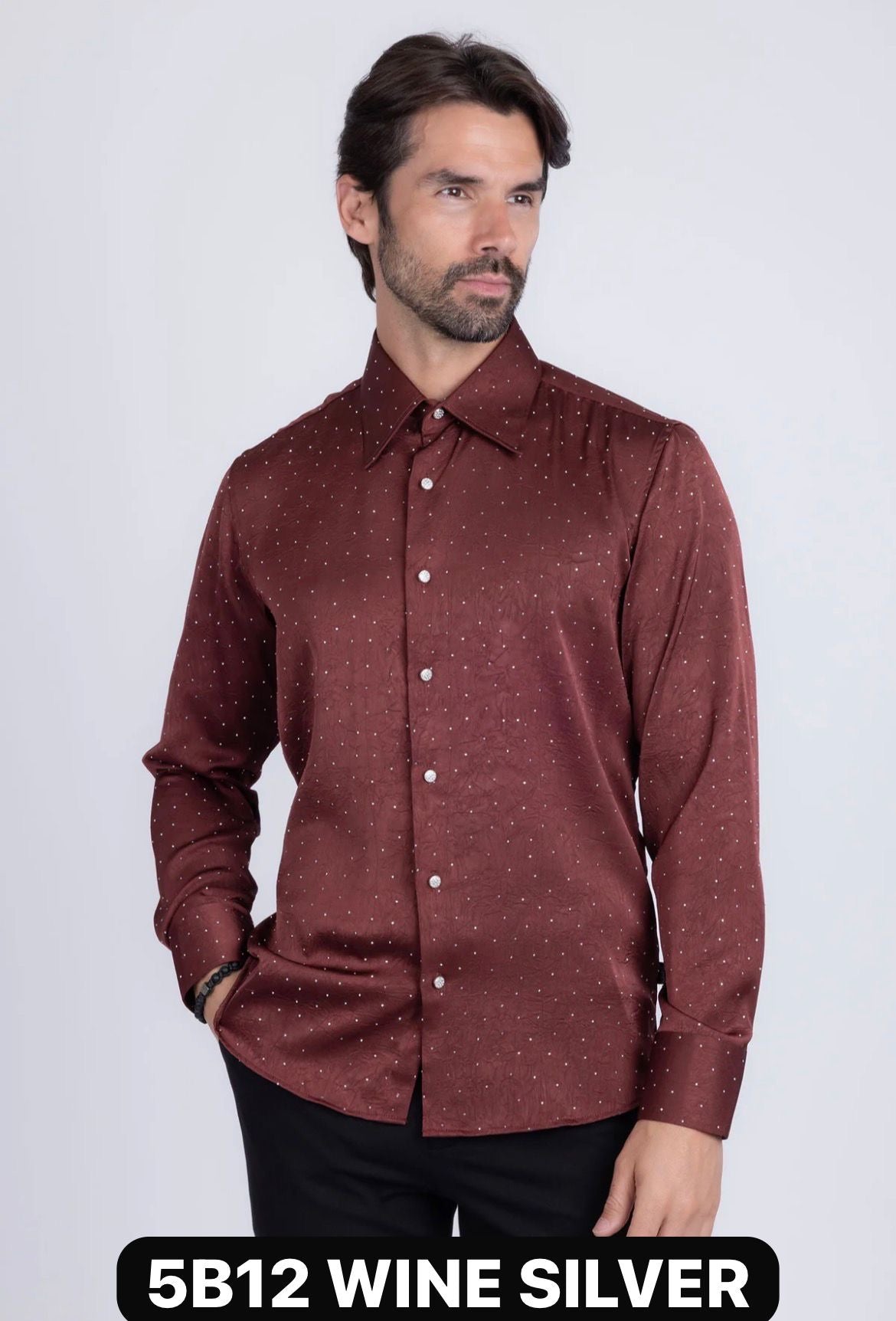 GLOSSY SLEEK TAILORED LONG SLEEVE SHIRT