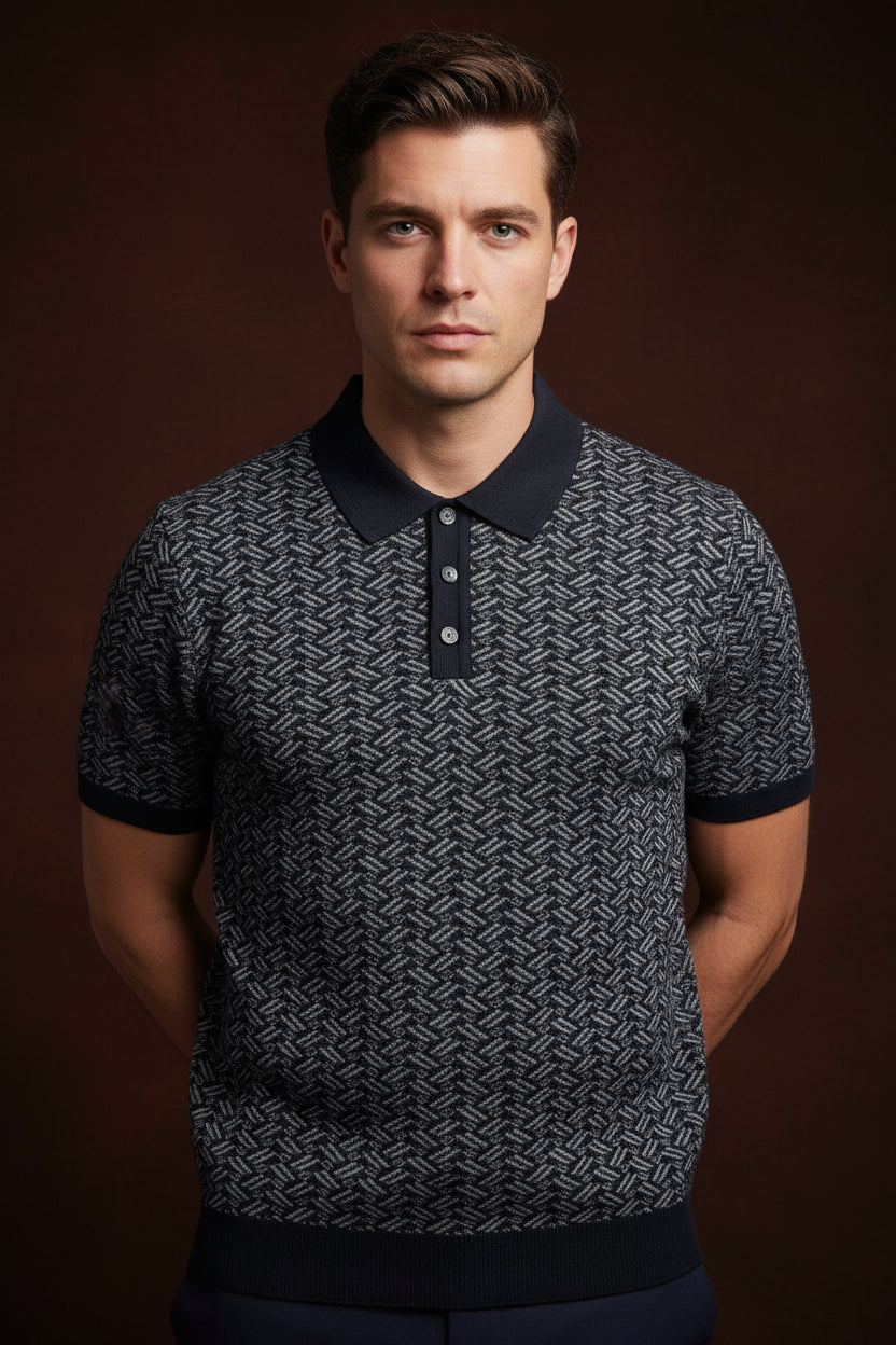 Premium Textured Knit Polo – Modern Summer Elegance