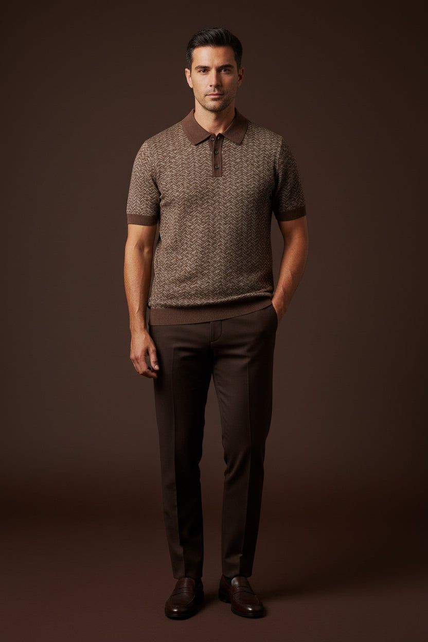 Premium Textured Knit Polo – Modern Summer Elegance