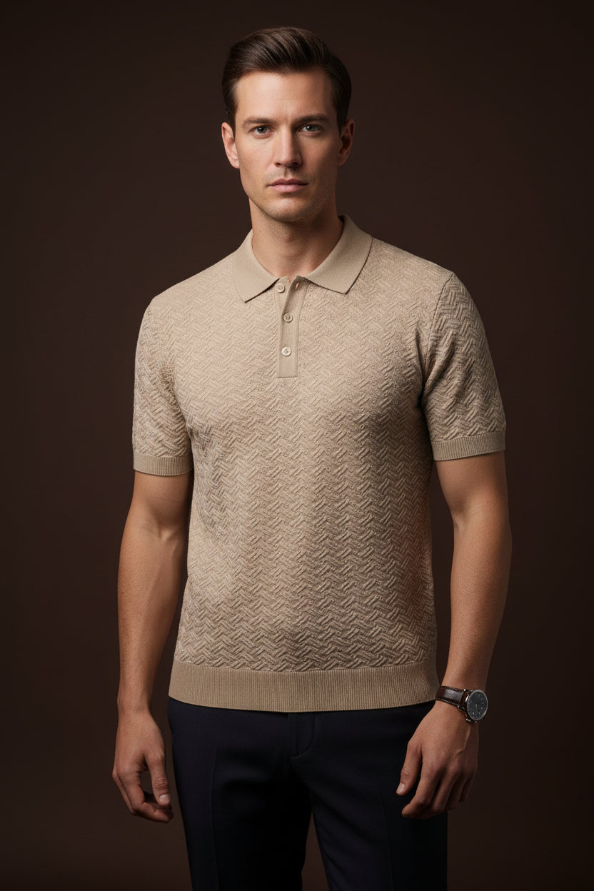 Premium Textured Knit Polo – Modern Summer Elegance