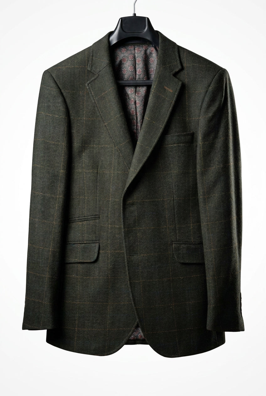 Vercini Herringbone Windowpane Sport Coat