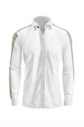 Golden Aura Elegance Men's Dress Shirt