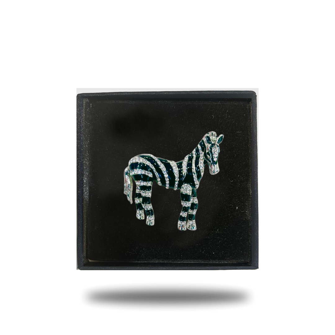 Zebra Crystal Lapel pins