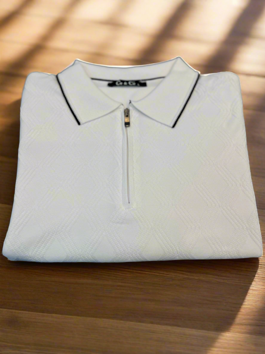 Vercini by CE&CE Diamond Polo – Modern Edge in Coral, Black & White