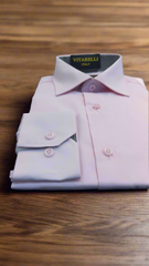 Vitarelli Slim Fit Dress Shirt with French Cuff Option and Standard Buttons – Pink