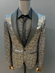 GOLD GEOMETRIC BLAZER